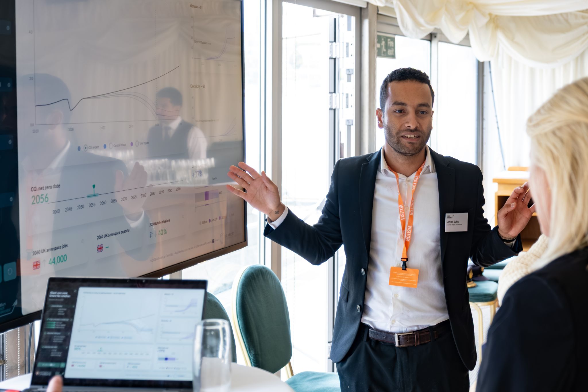 Student showcasing soft skills in a presentation